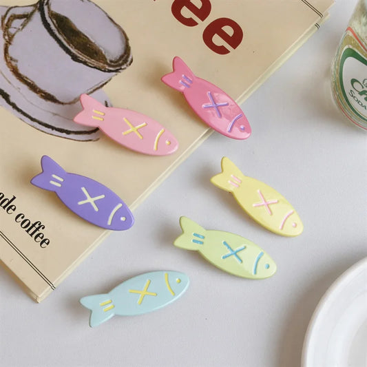 Candy Colour Fish Hair Clip Set (Set of 6)