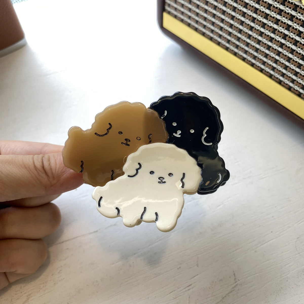 Puppy Pals Acrylic Glossy Hair Claw Clip