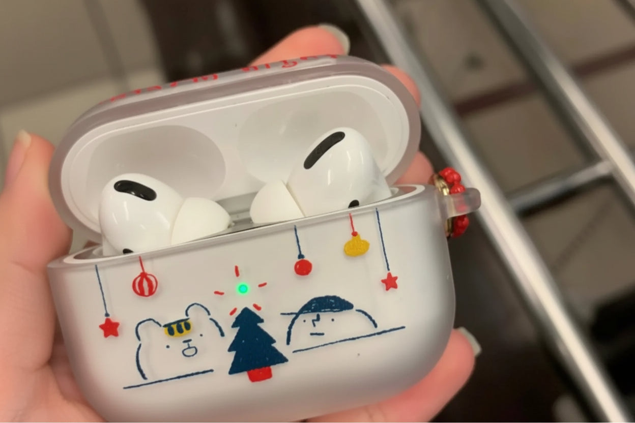 Ins Winter Lights on Tree Bear Soft Clear Earphone Case For AirPods 4 1 2 3 Pro Wireless Bluetooth Headset TPU  Protective Cover - Ice Cream Cake