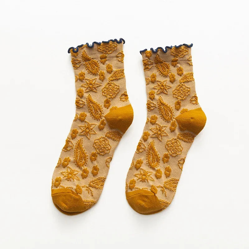 Autumnal Texture Crew Socks