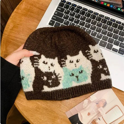 Knitted Cat Beanie (4 Colours) - Ice Cream Cake