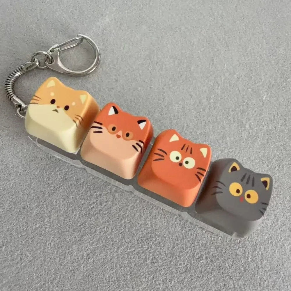 Kitty Cat Clicking Keyboard Key Fidget Keyring