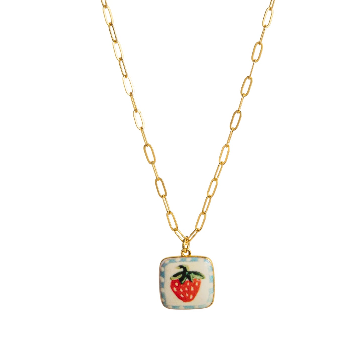 Painted Plants Charm Necklace
