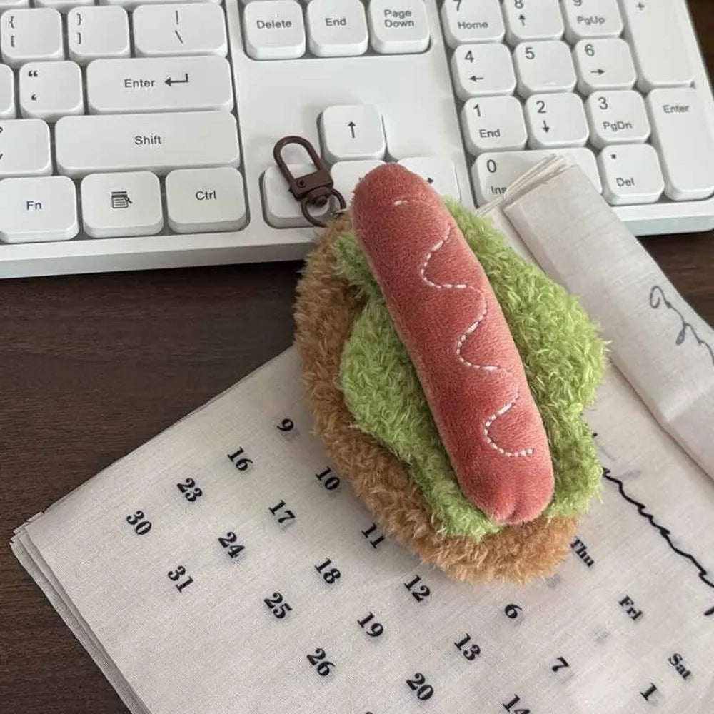 Korean Hamburger Simulation Food Keychain Stereoscopic Creative Sandwich Dessert Keyring Car Key Accessories Couple Gifts - Ice Cream Cake