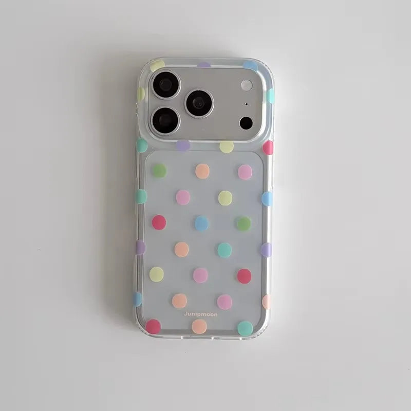 Transparent Pastel Polka Dot iPhone Case
