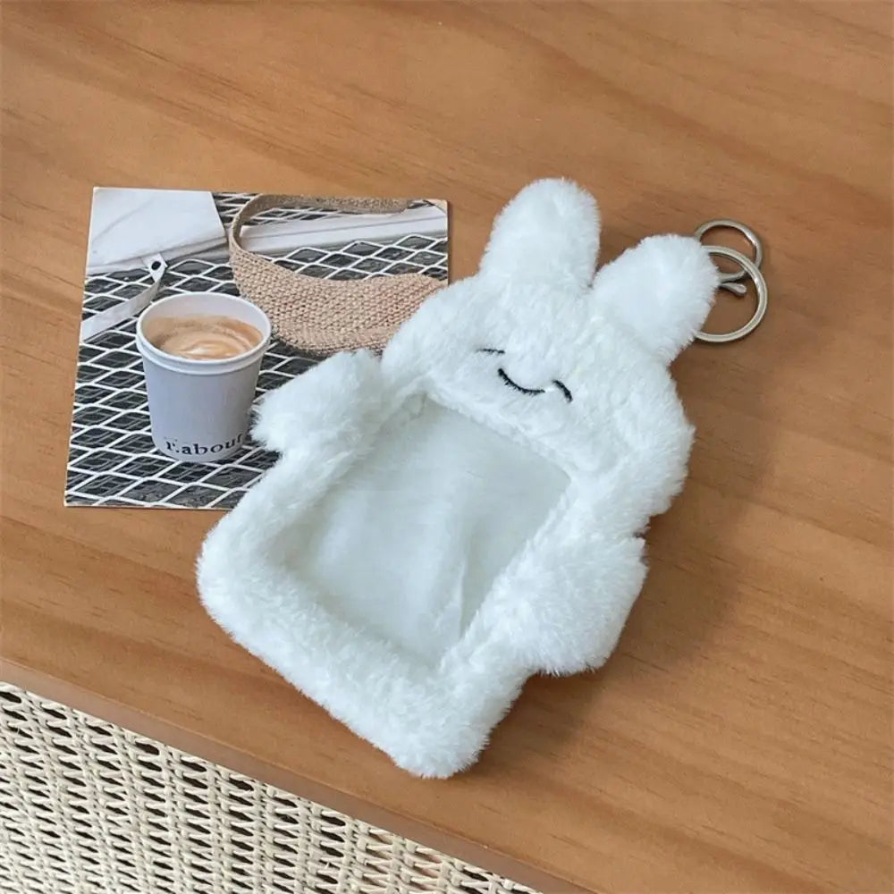 Plush Character Photo Card Holder Keychain