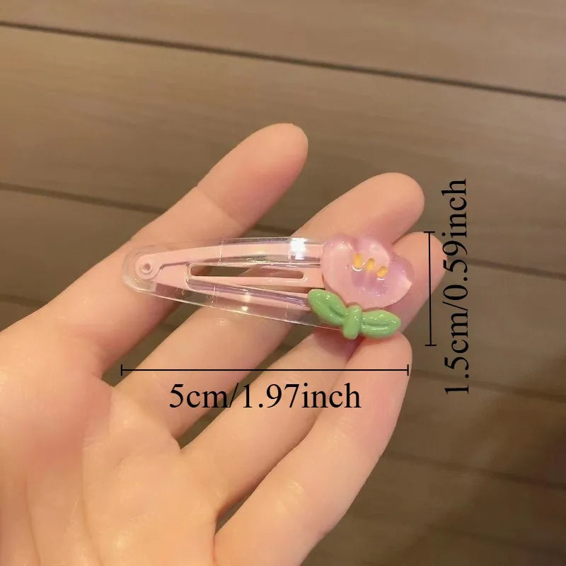 Rubber Duckie/Pink Tulip Hair Clip Sets