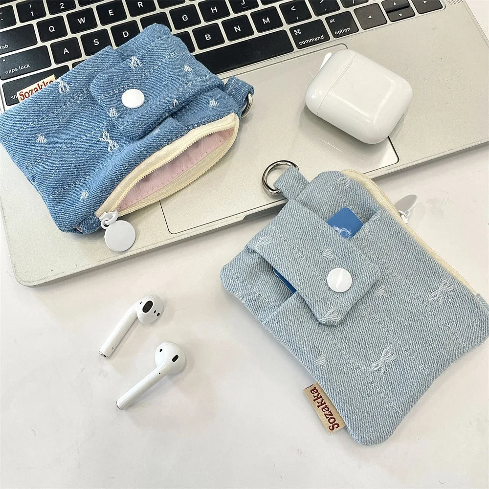 Denim Mini Zipper Pouch