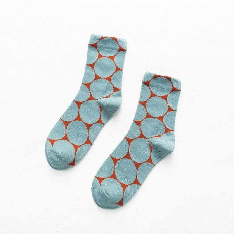 Stylish Dot Crew Socks - Ice Cream Cake