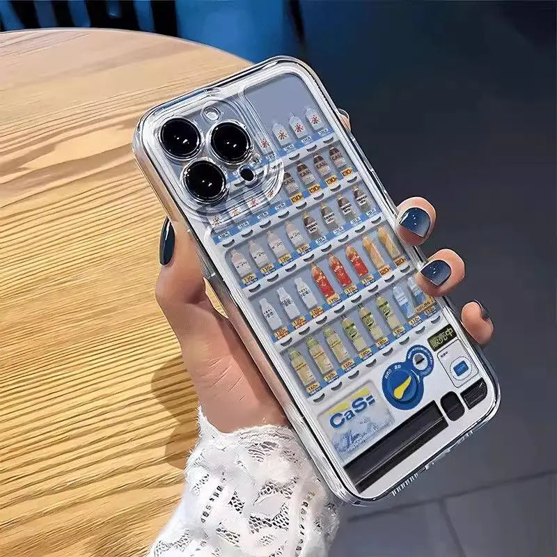 Vending Machine Case for iPhone 11Pro 16 15 14 13 Pro Max 12Mini XS XR 7 8 Plus SE Shockproof Cover Soft Casing - Ice Cream Cake