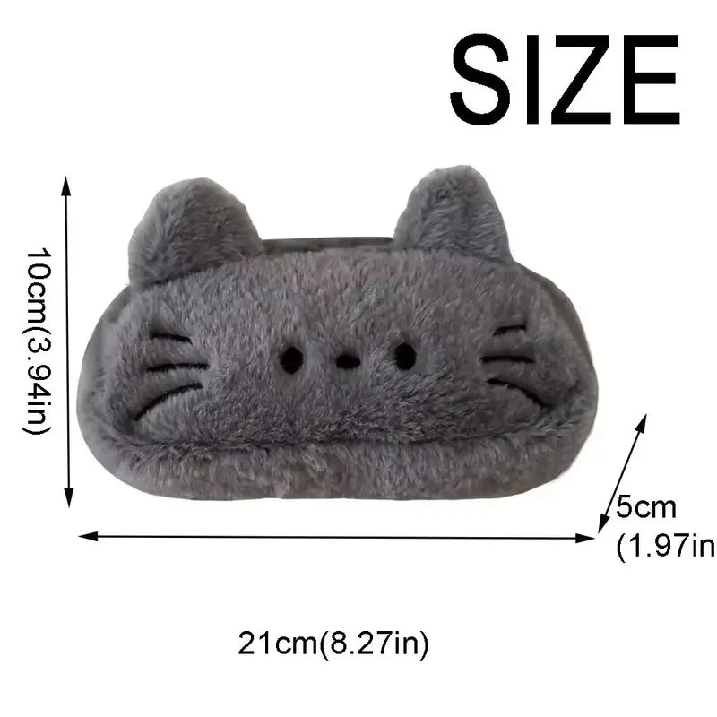 Kids Gift Funny Cat Cartoon Pencil Case Cute Kawaii Stationery Storage Bag Fluffy Large Capacity Cat Stationer Bag Student Use - Ice Cream Cake