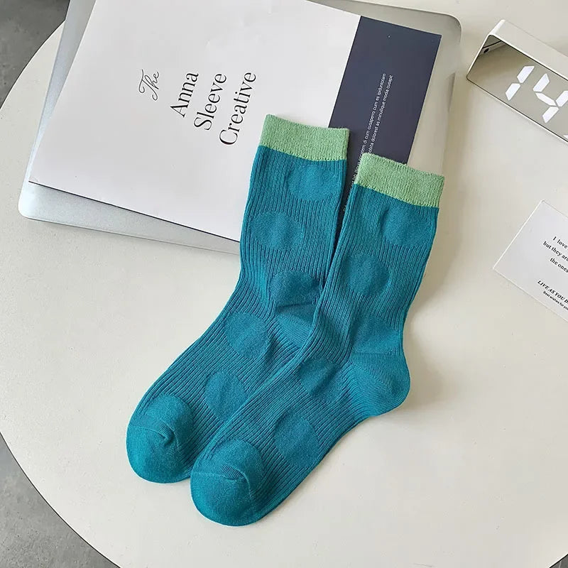 Stripe Pattern Crew Socks