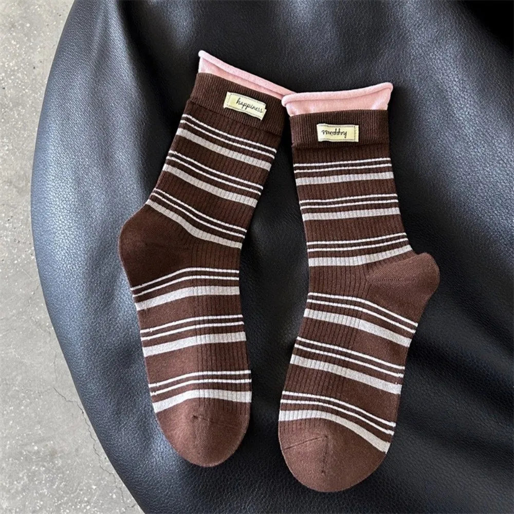 Pastel Stripe Crew Socks