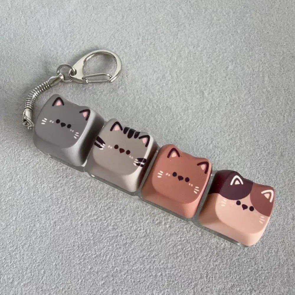 Kitty Cat Clicking Keyboard Key Fidget Keyring