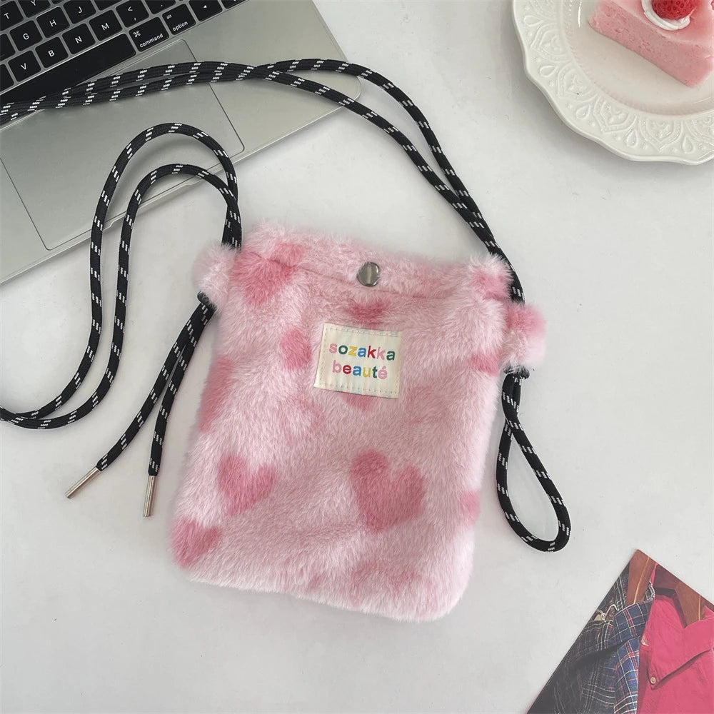 Teddy Fur Plush Pattern Shoulder Bag