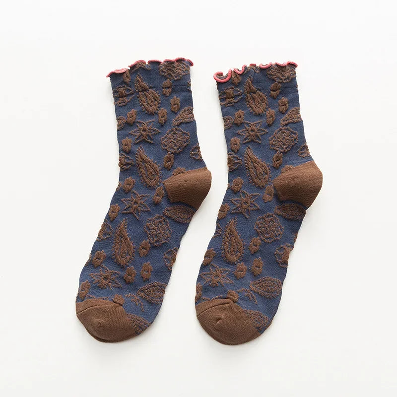 Autumnal Texture Crew Socks