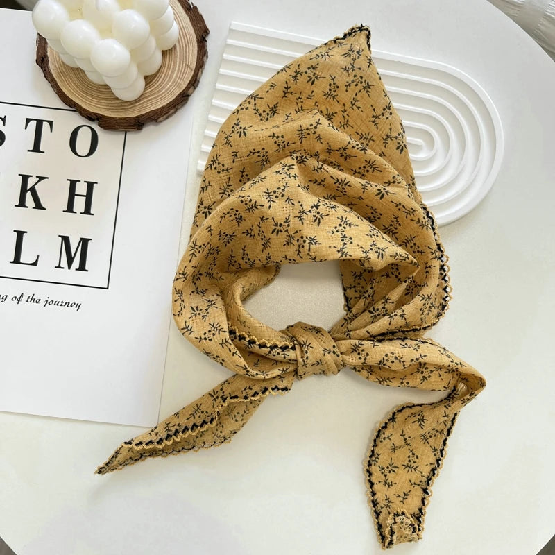 Floral Print Cottagecore Scarf - Ice Cream Cake