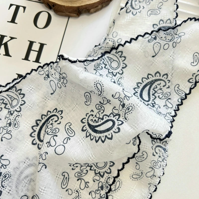 Floral Print Cottagecore Scarf - Ice Cream Cake
