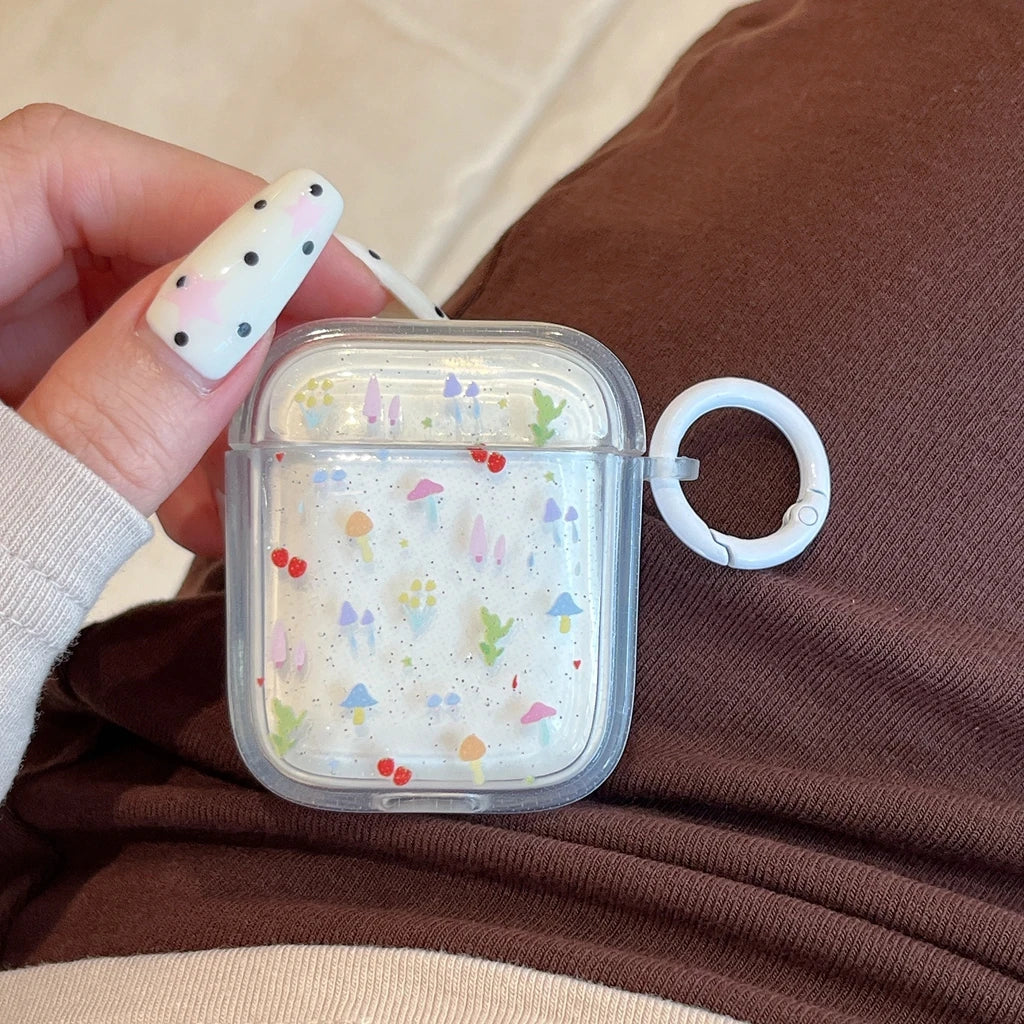 Glitter Mushroom AirPods Charger Case Cover