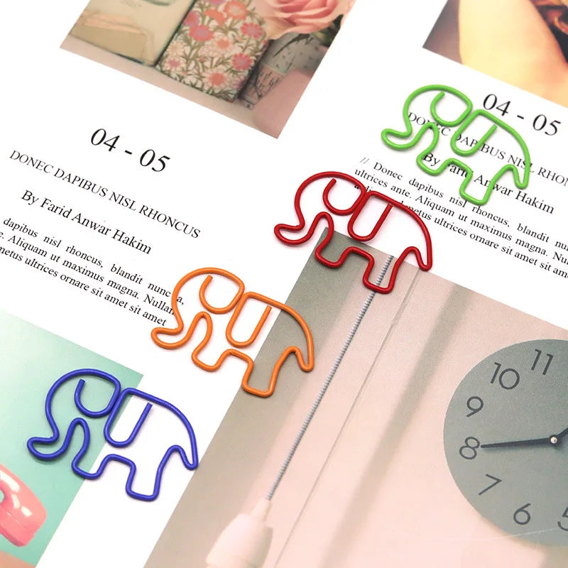 10-100pcs Color Creative Elephant Paper Clip Cartoon Cute Student Paperpin Special-shaped Paper Clip Office Stationery Paperclip - Ice Cream Cake