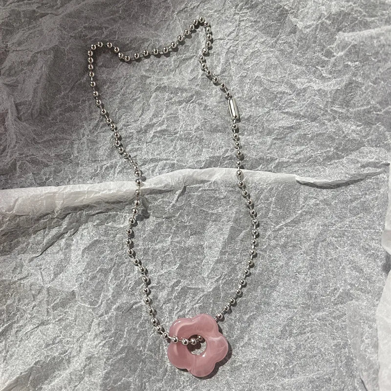 y2k Flower Pendant Necklace