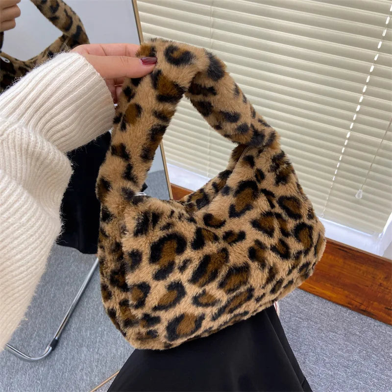 Faux Fur Animal Pattern Purse