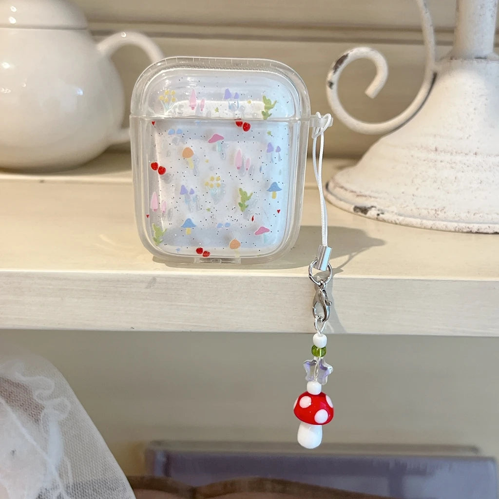 Glitter Mushroom AirPods Charger Case Cover