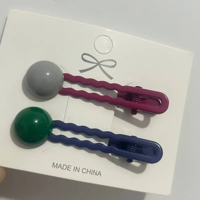 2Pcs/Set Simple Hair Clips For Girls Cute Hair Barrettes Baby Hairpins Kids Headwear Clips For Hair Bobby Pins Hair Accessories - Ice Cream Cake