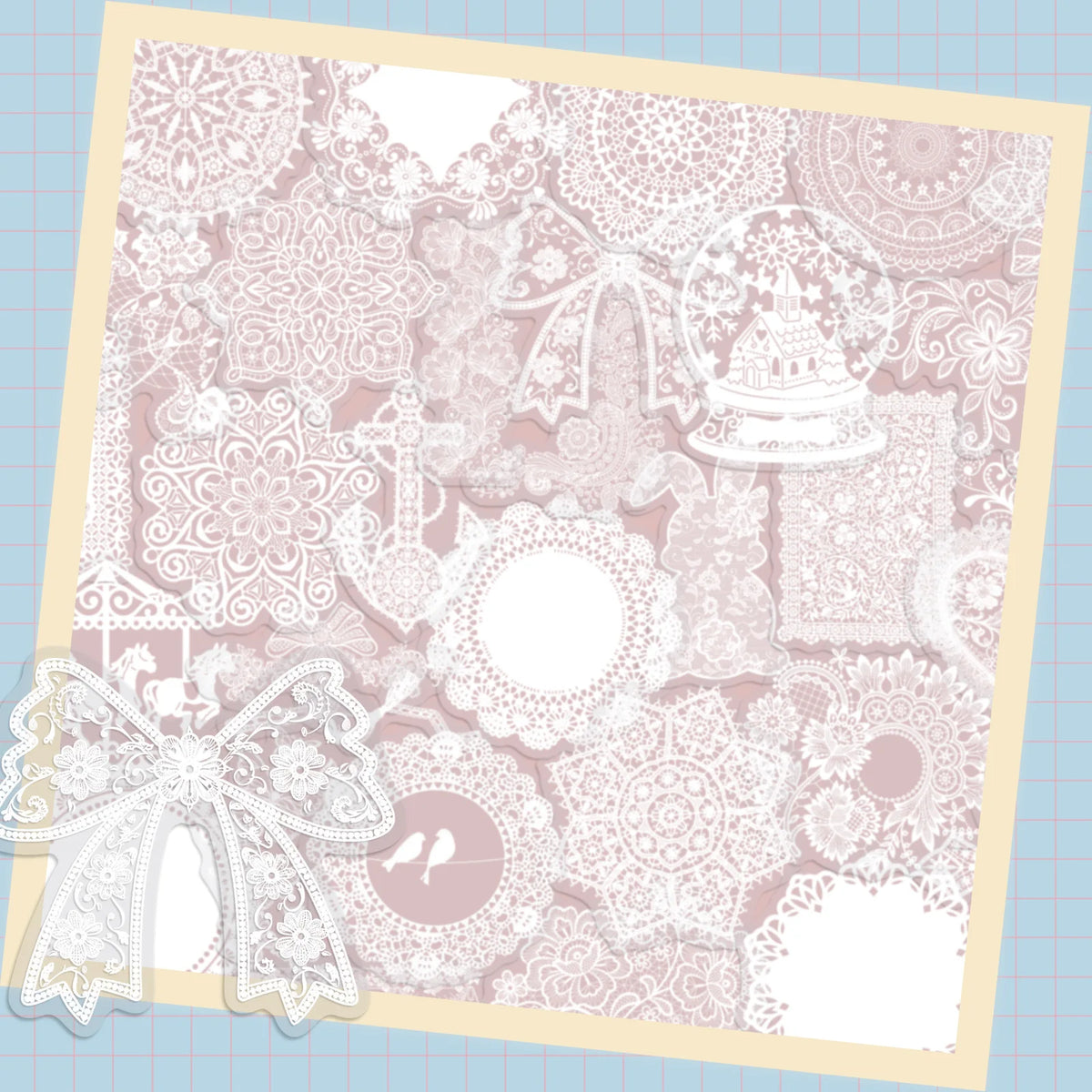 Lace Pattern Sticker Set (Set of 50pcs)