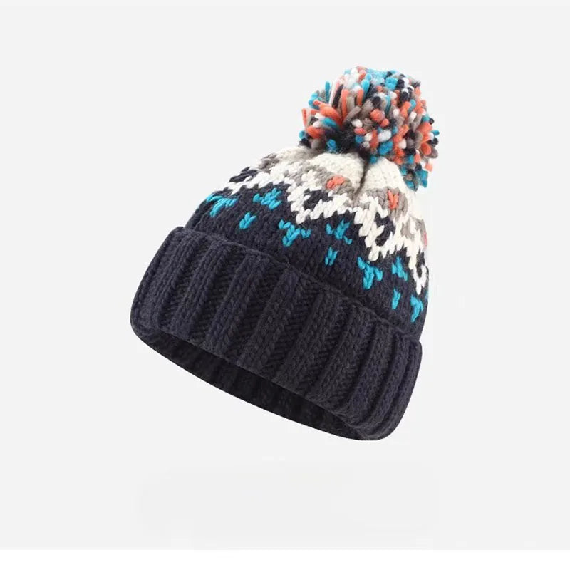 Nordic Knit Pom Pom Beanie Hat