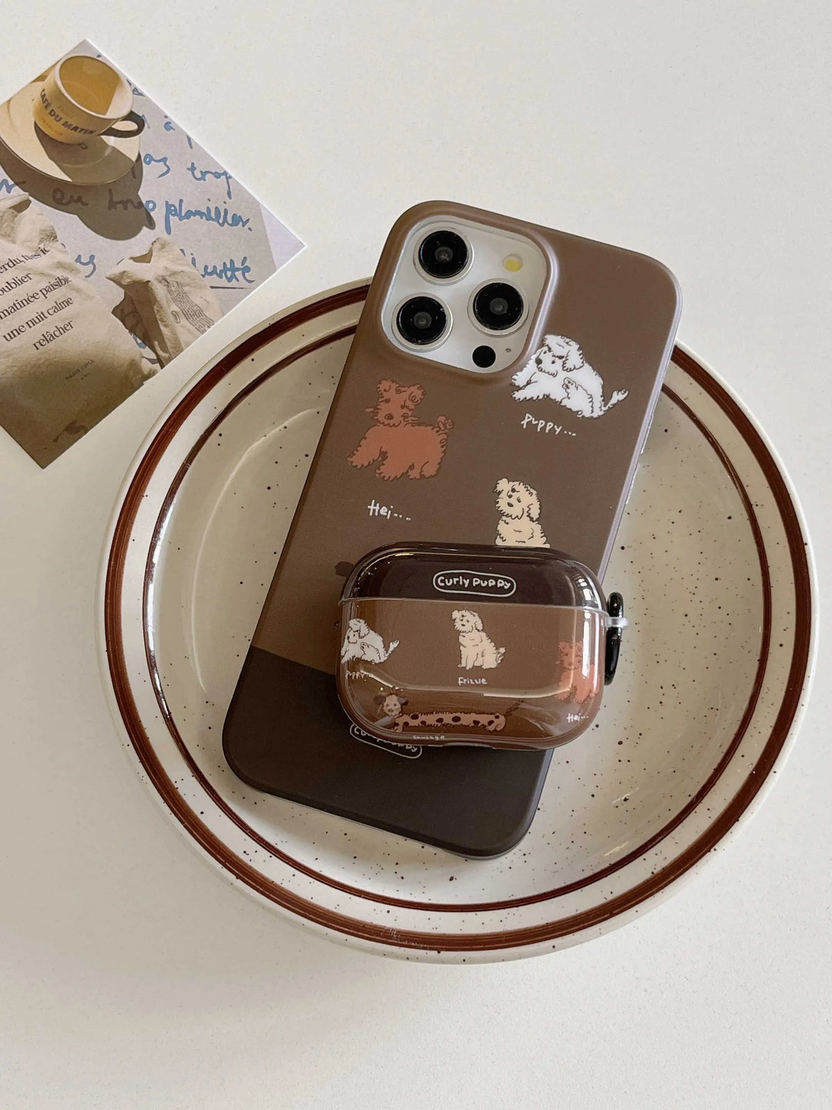 Curly Puppy AirPods Charger Case Cover