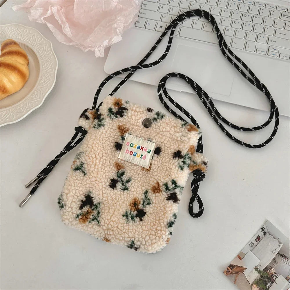 Teddy Fur Plush Pattern Shoulder Bag