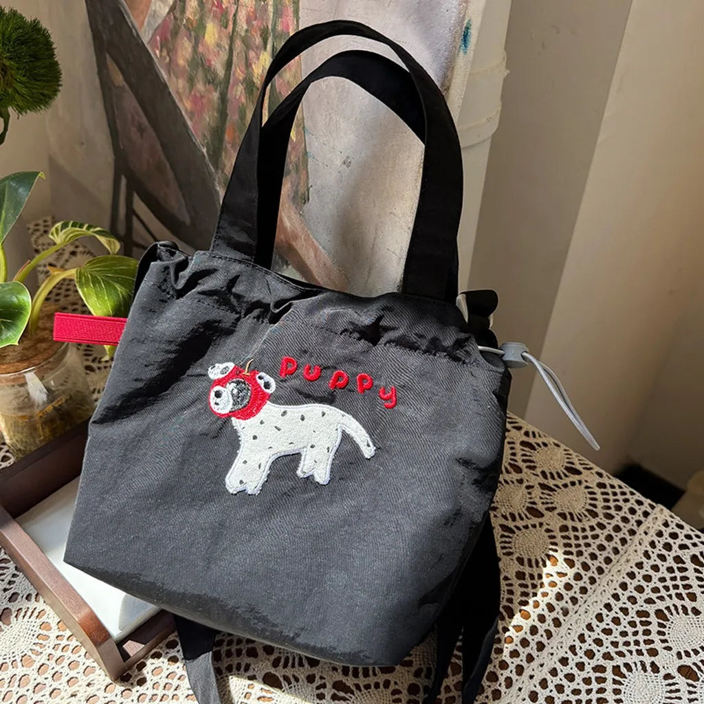 Puppy Dog Applique Mini Tote - Ice Cream Cake