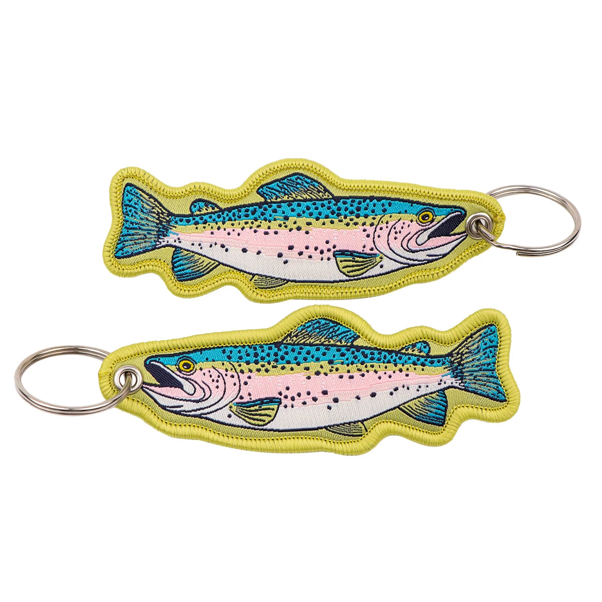 Fish Shape Embroidered Key Tag Lucky Fish Keychain Outdoor Fishing Backpack Car Key Ring Pendant Fisherman Gift Accessory - Ice Cream Cake