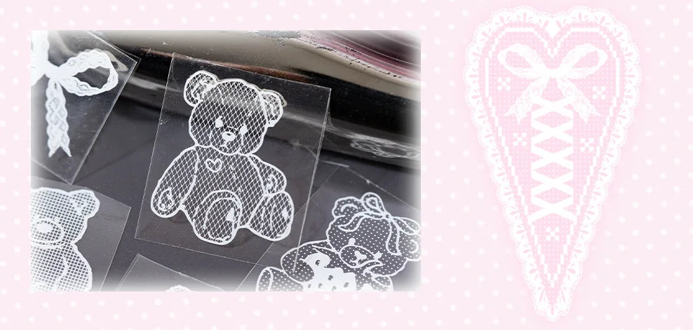 Filet Crochet Lace Sticker Book (30 Sheets)