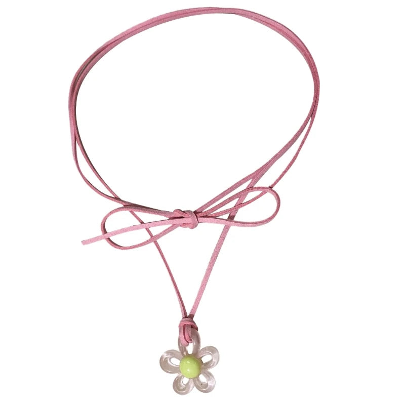 y2K Glossy Daisy Rope Necklace