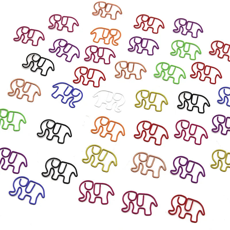 10-100pcs Color Creative Elephant Paper Clip Cartoon Cute Student Paperpin Special-shaped Paper Clip Office Stationery Paperclip - Ice Cream Cake
