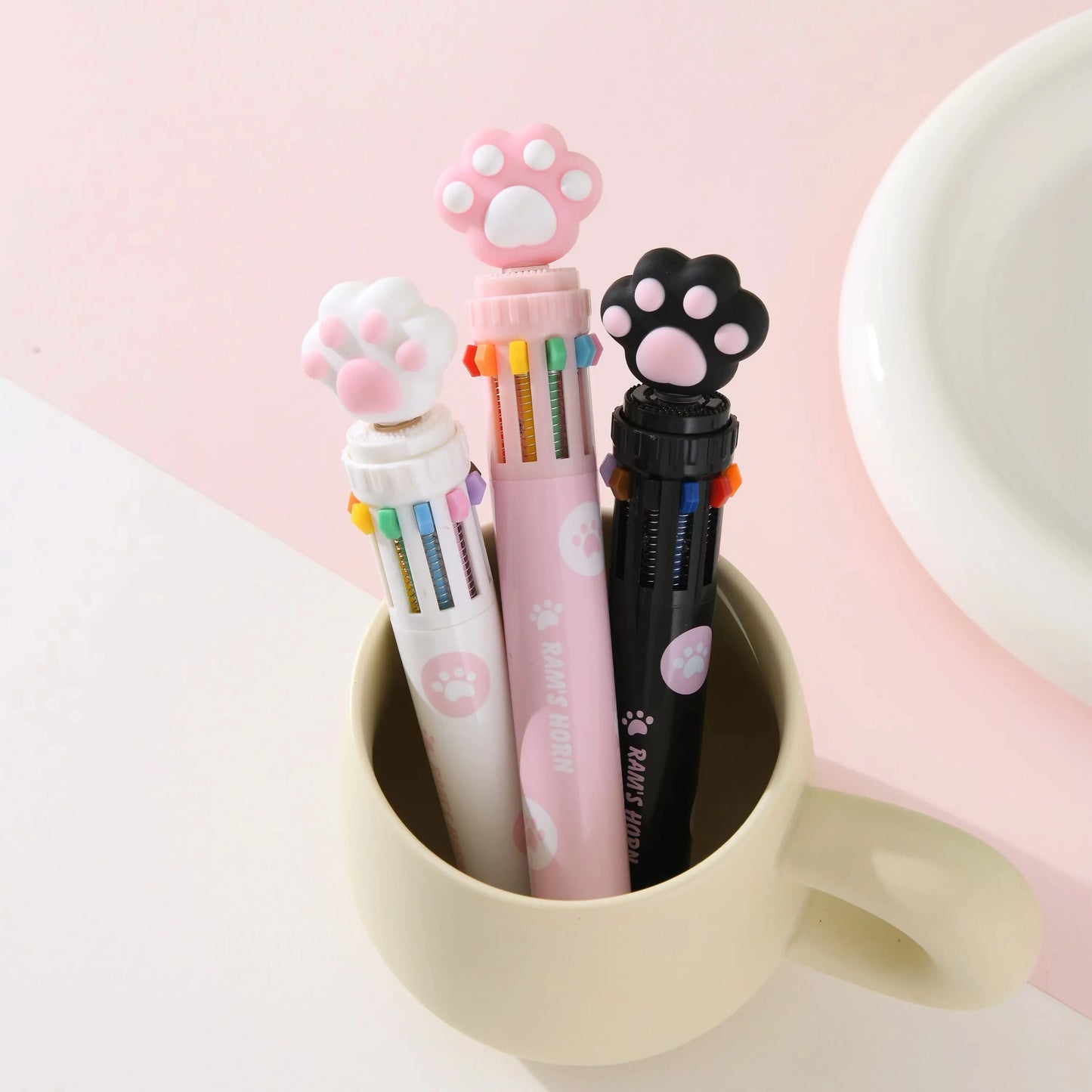 Cat Paw 10 Colours Ballpoint Pen - Ice Cream Cake