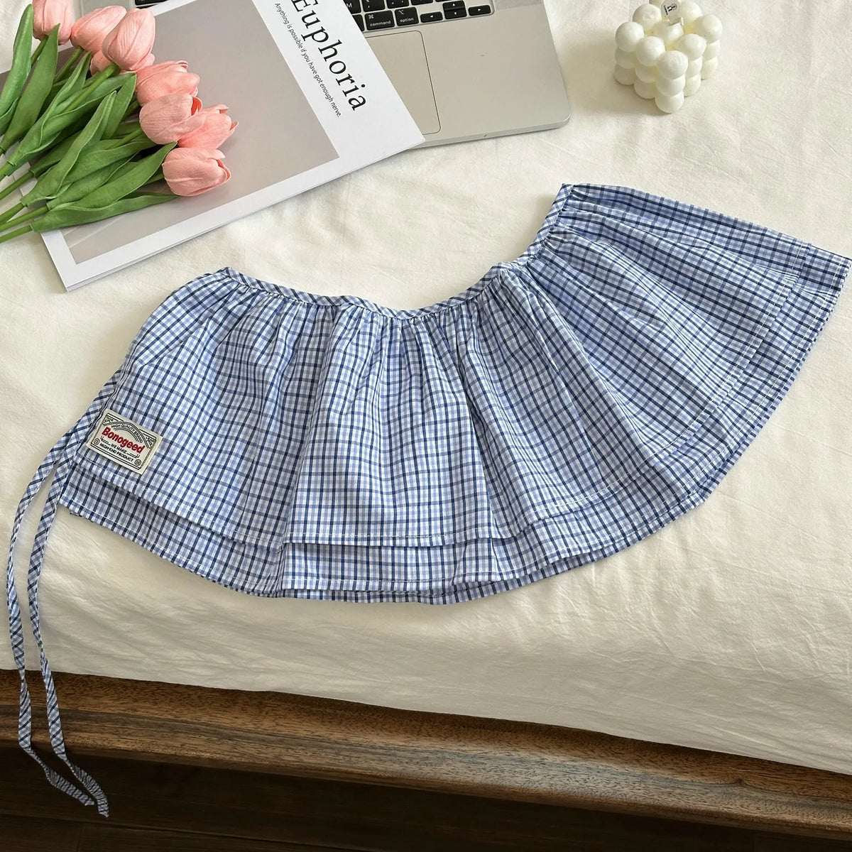Mini Layered Gingham Wrap Skirt - Ice Cream Cake