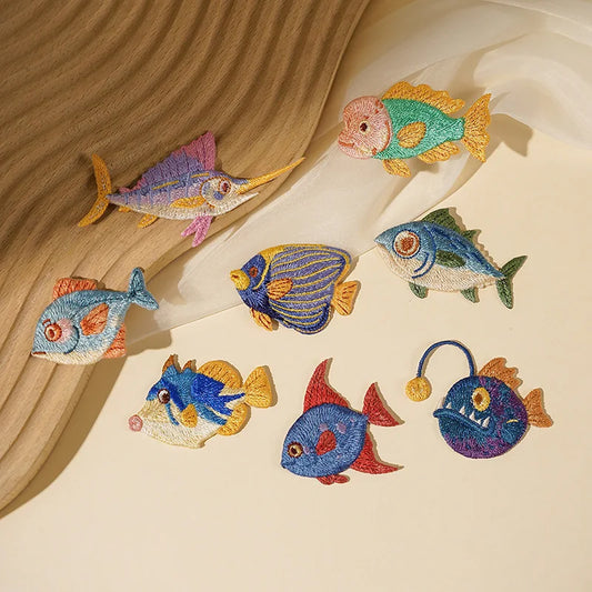 Sealife Embroidered Iron-On Patch - Ice Cream Cake