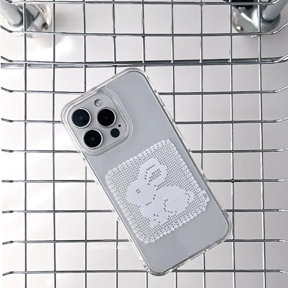Lace Filet Crochet Bunny Doily iPhone Case