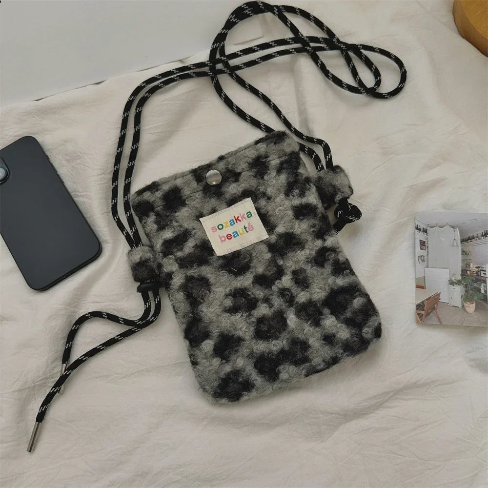 Teddy Fur Plush Pattern Shoulder Bag