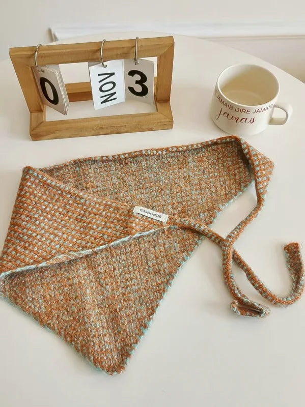 Waffle Knit Bonnet Scarf