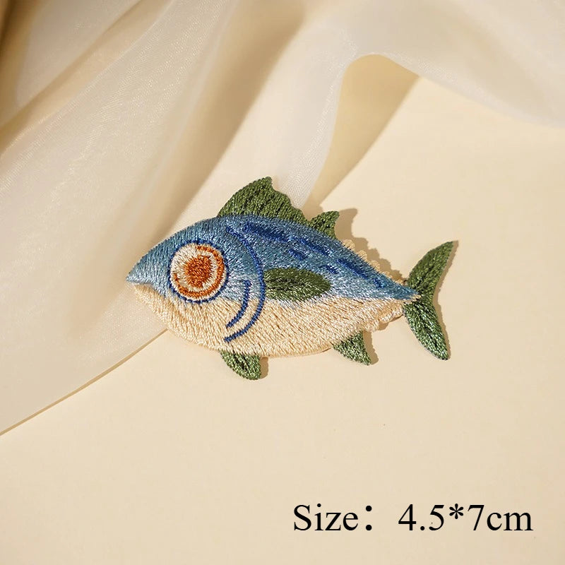 Sealife Embroidered Iron-On Patch