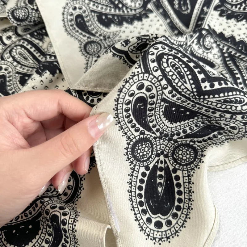 Korean-Style Multi-Functional Triangular Binder Silk Scarf High-Grade Bandage Dress Fart Curtain Tie Stoles Shawls Small Scarf - Ice Cream Cake