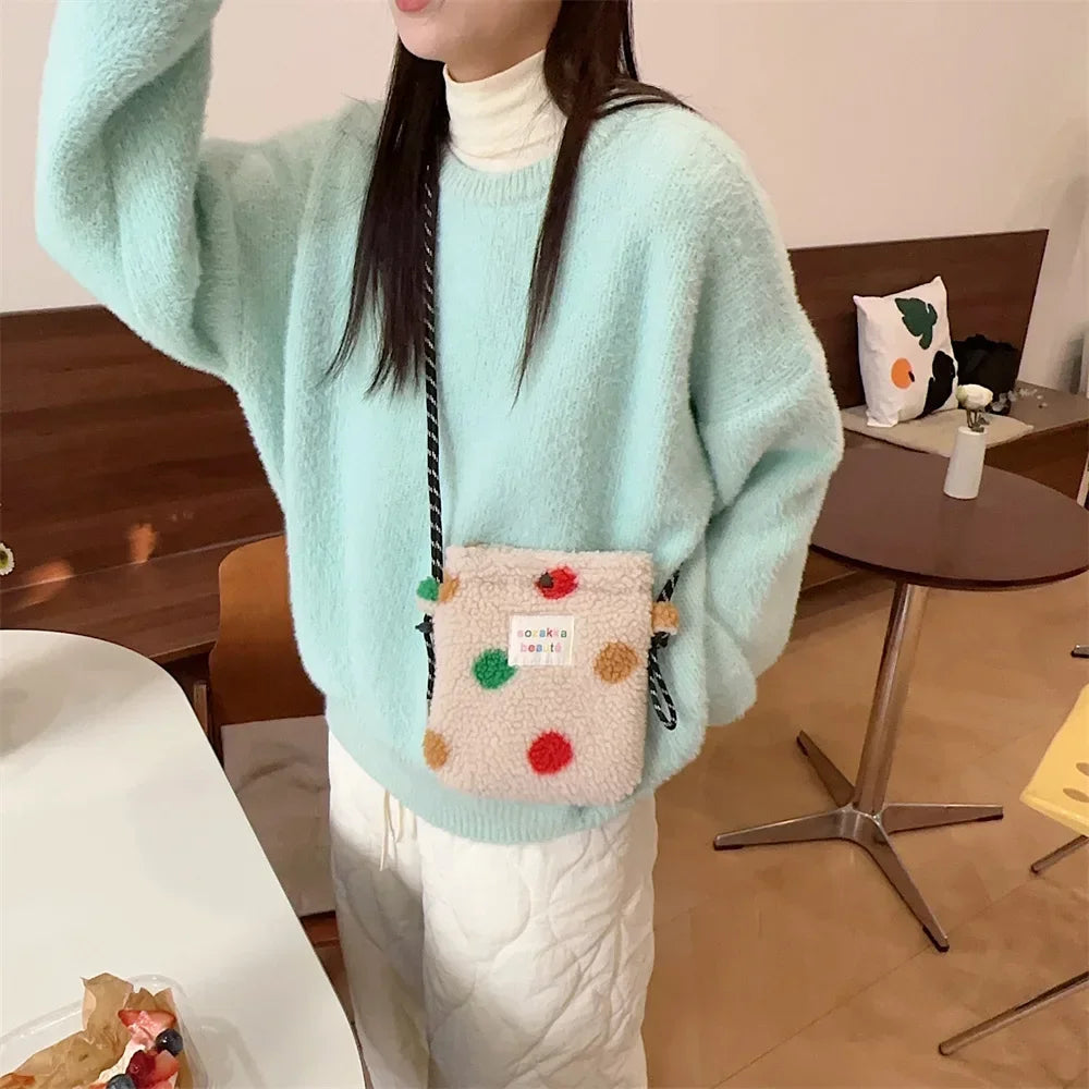 Teddy Fur Plush Pattern Shoulder Bag