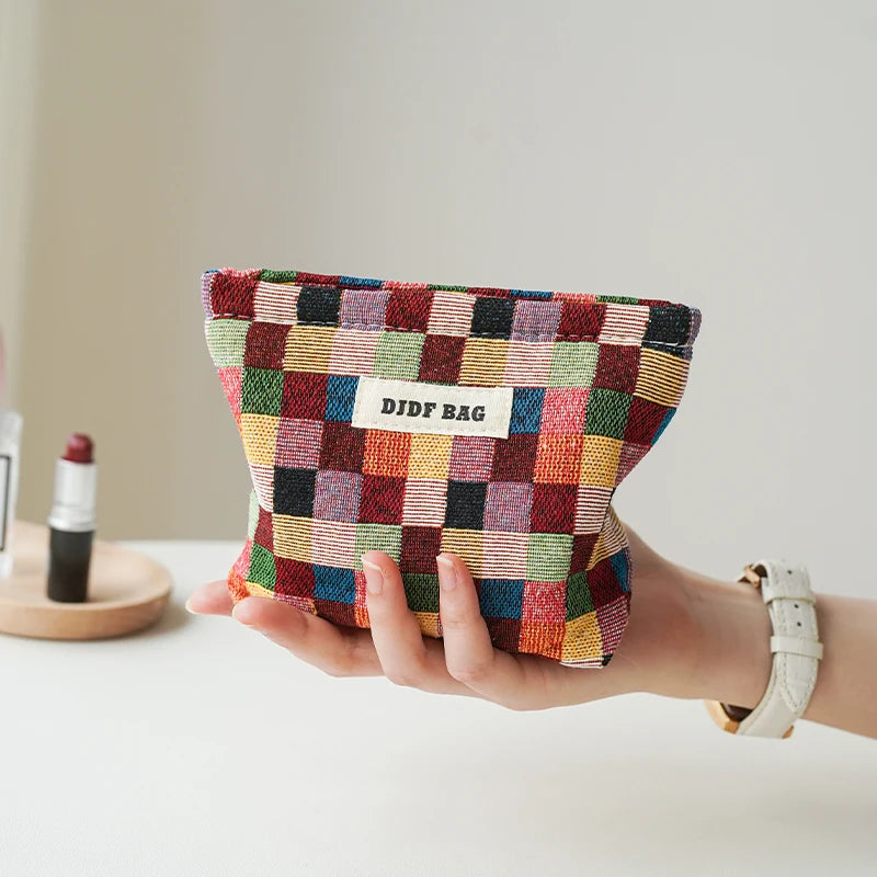 Retro Pattern Zipper pouch