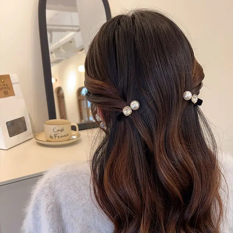 Faux Pearl and Crystal Hair Clip Set