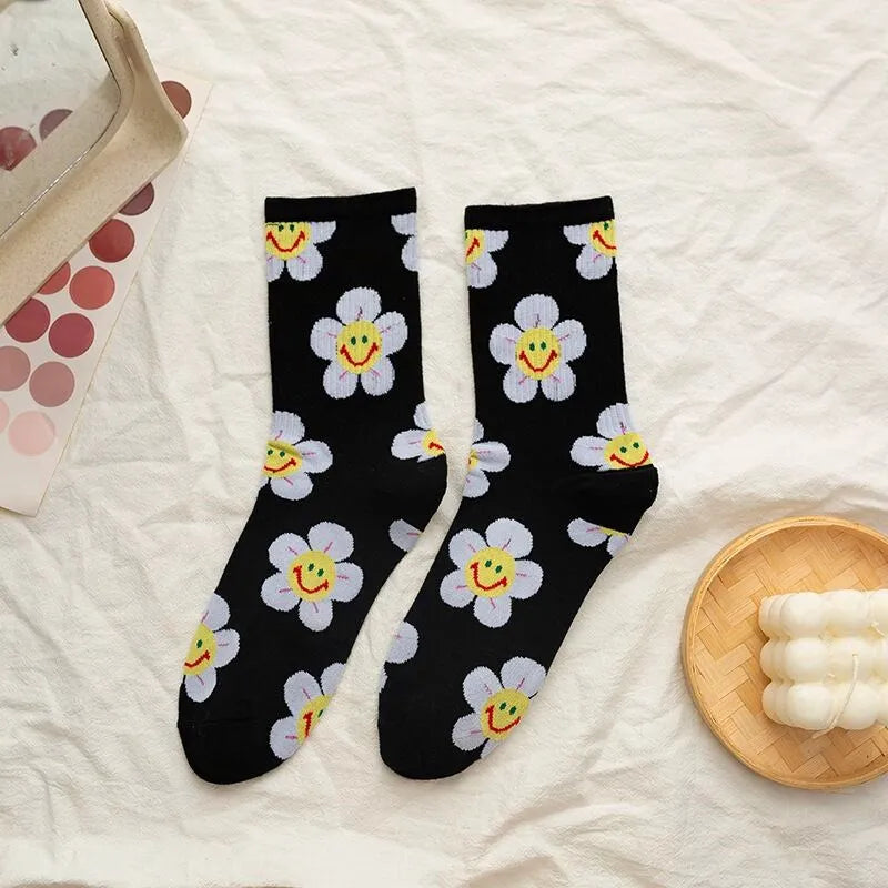 Smiling Daisy Crew Socks