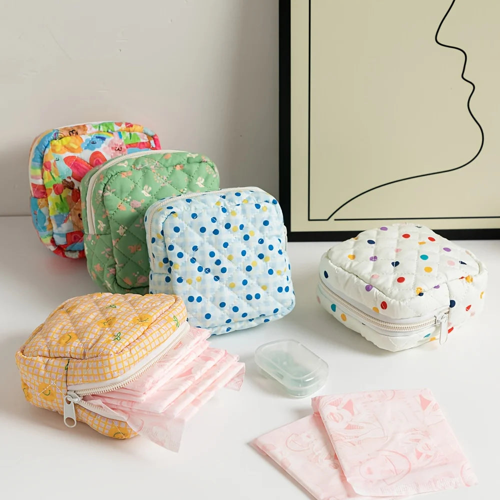 Colourful Quilted Pads Pouch (5 Designs) - Ice Cream Cake